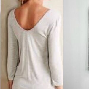 Anthropologie Dolan Scoop Neck Tee Shirt S beige NWOT